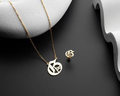 KÜPE VE KOLYE SET  (14K GOLD-SILVER-ROSE GOLD) PLATED