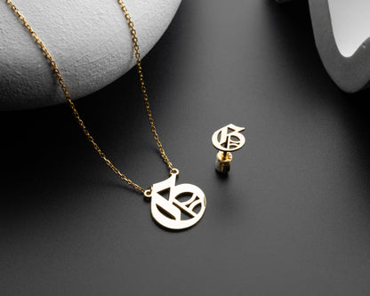 KÜPE VE KOLYE SET  (14K GOLD-SILVER-ROSE GOLD) PLATED