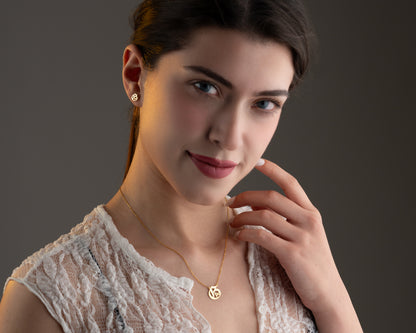 KÜPE VE KOLYE SET  (14K GOLD-SILVER-ROSE GOLD) PLATED